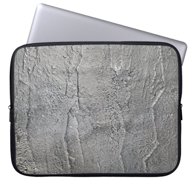 Grey Slate Rock Texture Laptop Sleeve (Front)