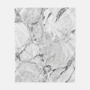 Grey "Slate Whisper Stream" Marble Texture All-Ove Fleece Blanket
