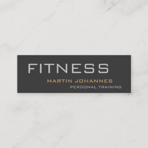 Grey Slim Unique Personal Trainer Business Card