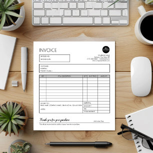 Grey Small Business Invoice Sales Receipt Template Notepad