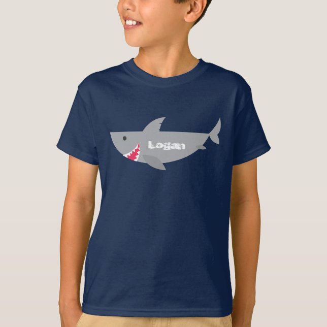 Grey Smiling Shark Tee (Front)