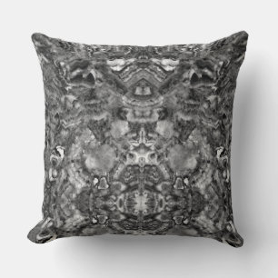 Grey Smoky Quartz,  black white grey pattern  Throw Pillow