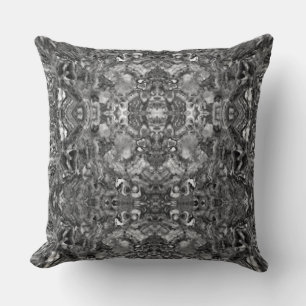 Grey Smoky Quartz,  black white grey pattern  Throw Pillow