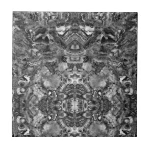 Grey Smoky Quartz,  black white grey pattern  Tile