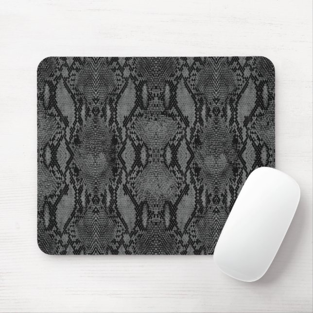 Grey Snake Skin Print Mouse Pad (With Mouse)