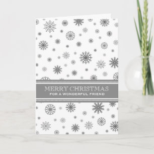 Grey Snow Friendship Merry Christmas Card