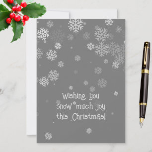 Grey Snowflakes Christmas Holiday Card