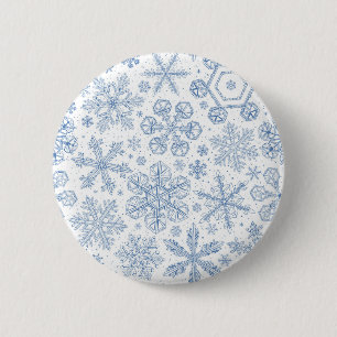 Grey Snowflakes on off white 2 Inch Round Button