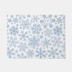 Grey Snowflakes on off white Doormat