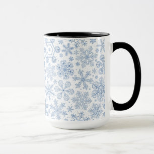 Grey Snowflakes on off white Mug