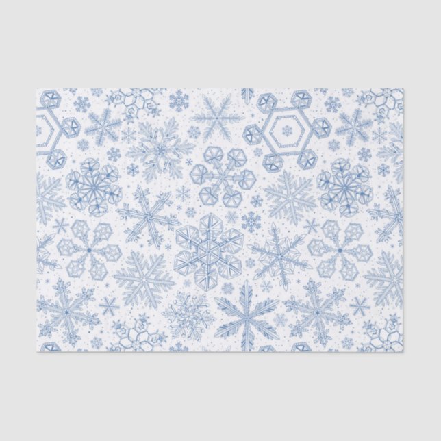 Grey Snowflakes on off white Tissue Paper (Front)
