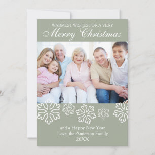 Grey Snowflakes Photo - Christmas Card