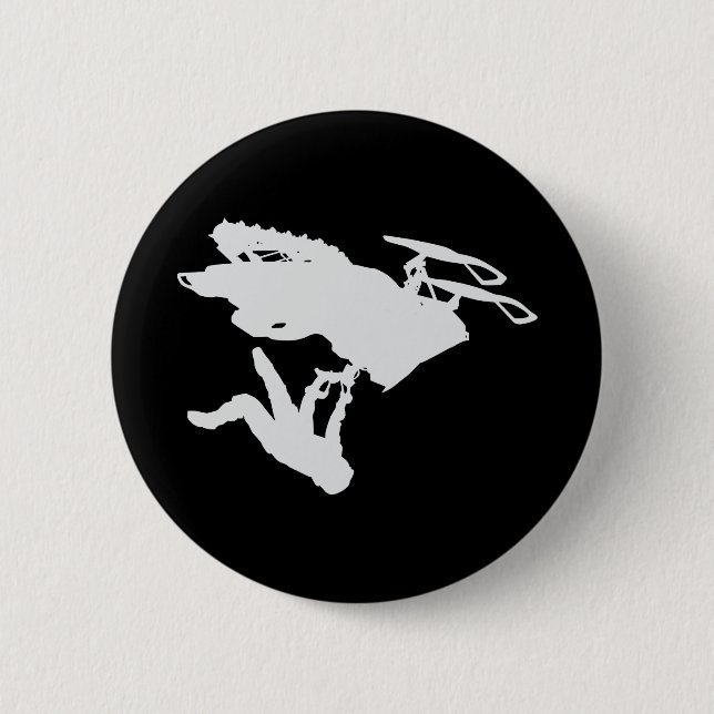 Grey Snowmobiler 2 Inch Round Button (Front)