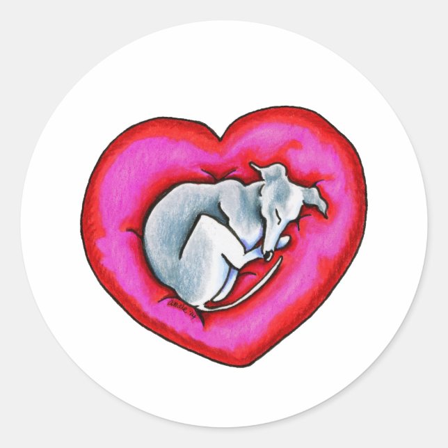 Grey Snuggle Bug Classic Round Sticker (Front)