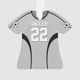 Grey Soccer Jersey Ornament