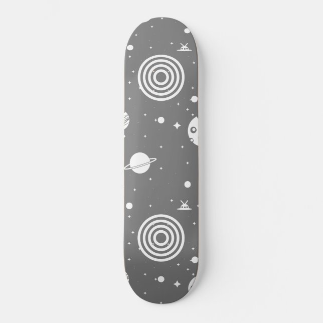 Grey Space Stuff Skateboard (Front)