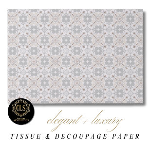 Grey Spanish Tile Pattern Gift Tissue Paper