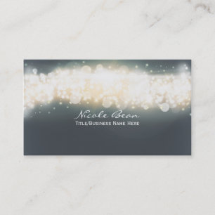 Grey Sparkle Lights Sky Blast Business Card