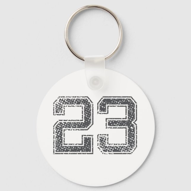 Grey Sports Jersey #23 Keychain (Front)