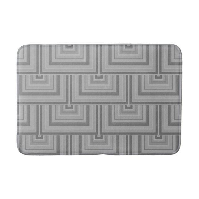 Grey square scales bath mat (Front)