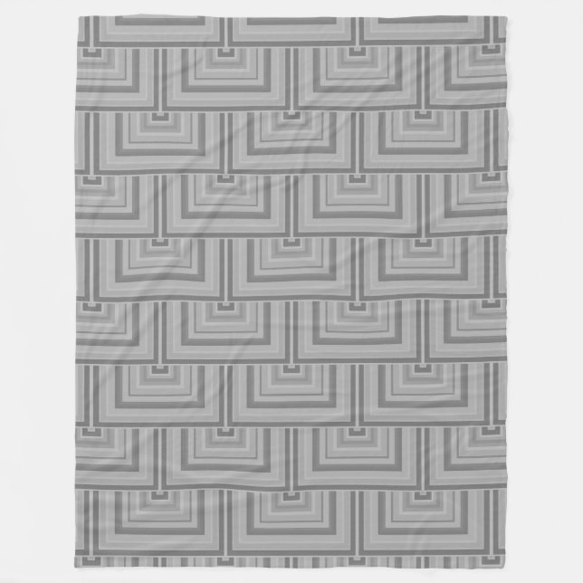 Grey square scales fleece blanket (Front)