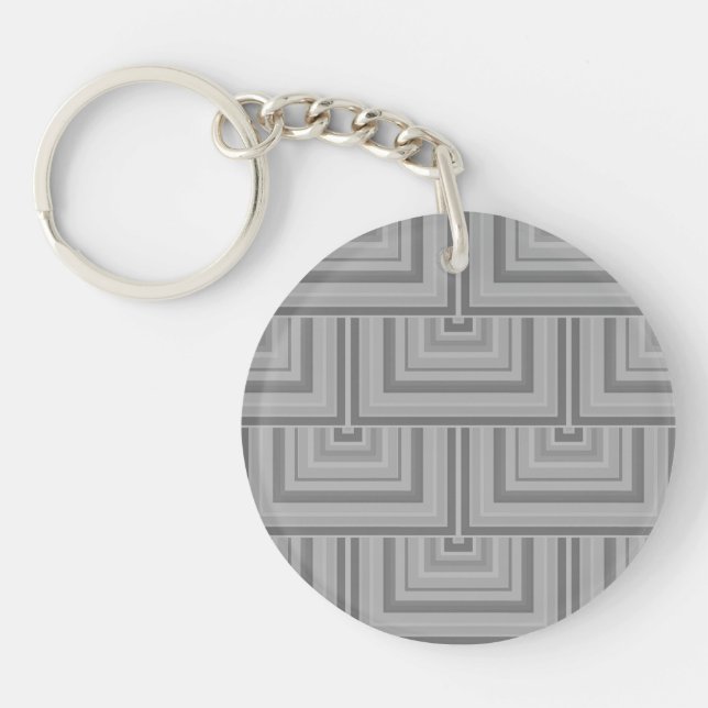 Grey square scales keychain (Front)