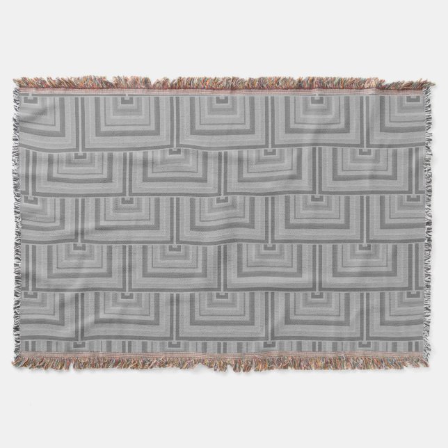 Grey square scales throw blanket (Front)
