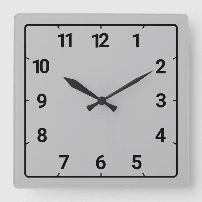 Grey Square Wall Clock (Front)