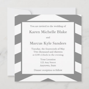 Grey Square Wedding Invitations or Announcements