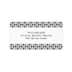 Grey Squares Pattern Label