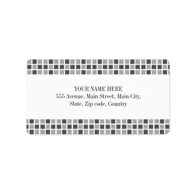 Grey Squares Pattern Label (Front)