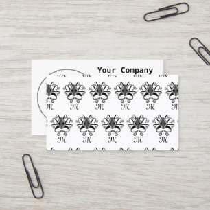 Grey Squid Monogram Business Card