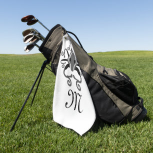Grey Squid Monogram Golf Towel