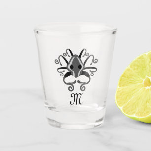 Grey Squid Monogram Shot Glass