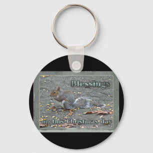 Grey Squirrel Christmas Blessings Series Keychain