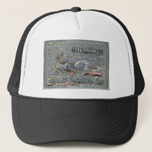 Grey Squirrel Christmas Blessings Series Trucker Hat