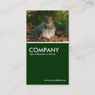 Grey Squirrel - Dark Green Business Card