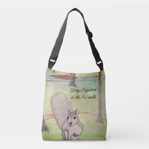 Grey Squirrel in the Woods Crossbody Bag