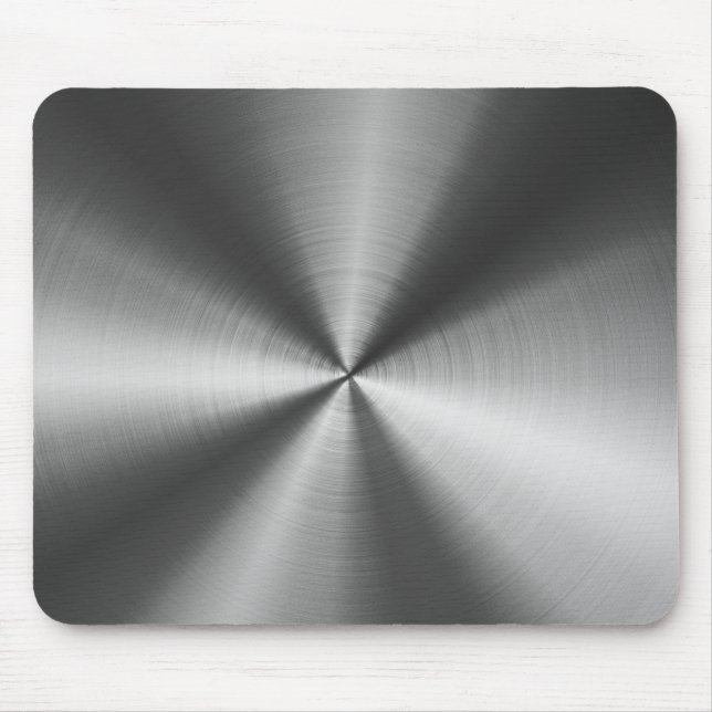 Grey Stainless Steel Look Metal Pattern Mouse Pad (Front)