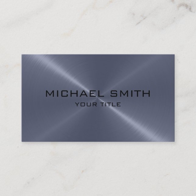 Grey Stainless Steel Metal Business Card (Front)