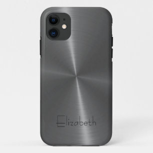 Grey Stainless Steel Metal iPhone 11 Case