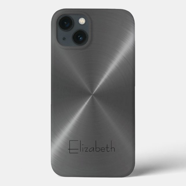 Grey Stainless Steel Metal Case-Mate iPhone Case (Back)