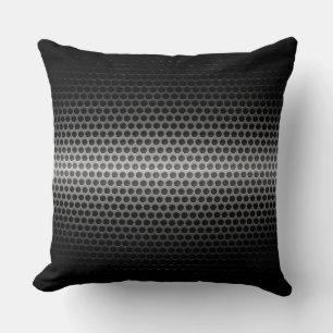 Grey Stainless Steel Metal Hole Throw Pillow