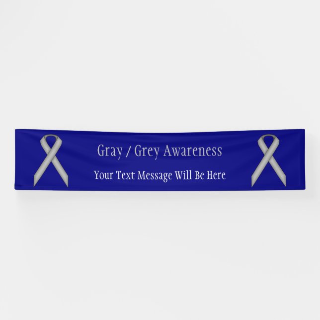 Grey Standard Ribbon by Kenneth Yoncich Banner (Horizontal)