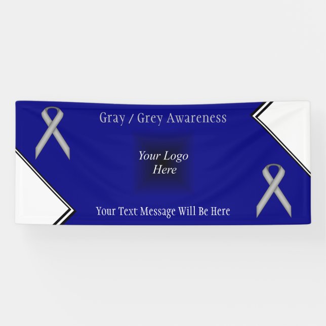 Grey Standard Ribbon by Kenneth Yoncich Banner (Horizontal)