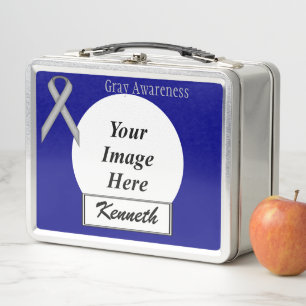Grey Standard Ribbon by Kenneth Yoncich Metal Lunch Box