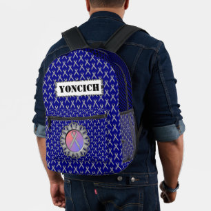 Grey Standard Ribbon by Kenneth Yoncich Printed Backpack