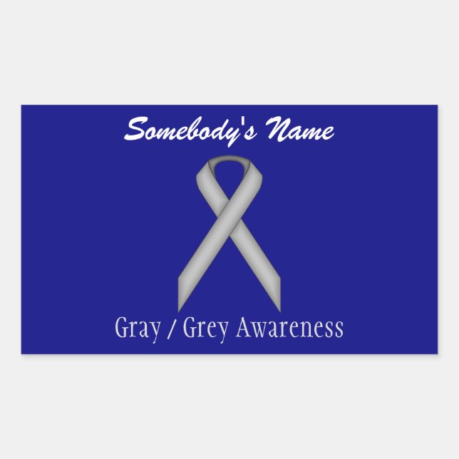 Grey Standard Ribbon by Kenneth Yoncich Sticker (Front)