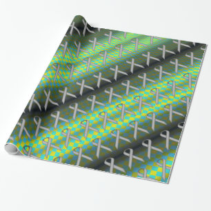 Grey Standard Ribbon Pattern by Kenneth Yoncich Wrapping Paper