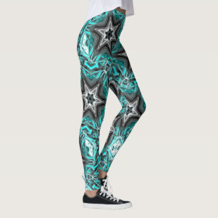 Grey star in touches of carved, glass or metallic  leggings
